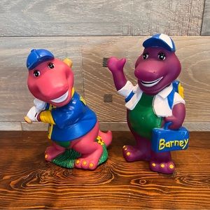 Barney Bank Purple Dinosaur Breifcase‎ Vinyl Back 2 School Baseball 1992 READ